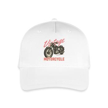 Vintage Motorrad - Kinder Bio Basecap - Weiß - Vorne