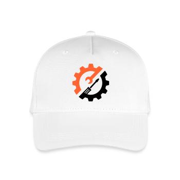 Gear Tool – Mechanic Logo - Organic Kids’ Baseball Cap - white - Front