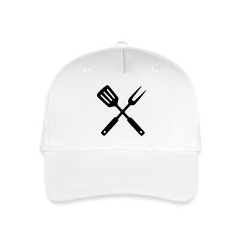 Grillbesteck BBQ Grillmeister Foodtruck Crew - Kinder Bio Basecap - Weiß - Vorne