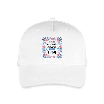 anniv femme humour 1954 70 ans - Casquette de baseball bio Enfant - blanc - Devant