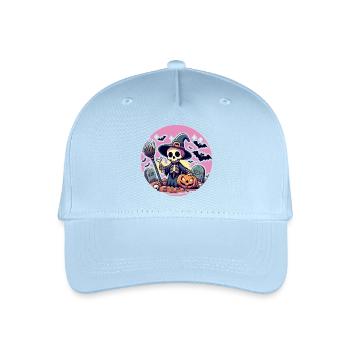Mr. Bone Gruseliges Halloween 5 - Kinder Bio Basecap - Hellblau - Vorne