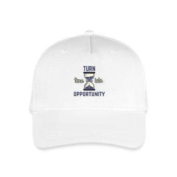 Turn time into opportunity - Organic Kids’ Baseball Cap - white - Front