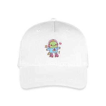Dinosaure mignon avec sweat à capuche et patins à roulettes - Casquette de baseball bio Enfant - blanc - Devant