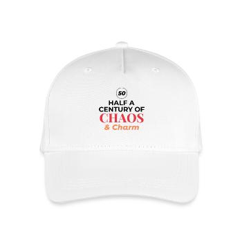 50th Birthday Half Century Chaos Charm - Organic Kids’ Baseball Cap - white - Front