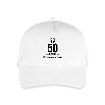 50 Not Listening Advice Headphones Funny - Organic Kids’ Baseball Cap - white - Front