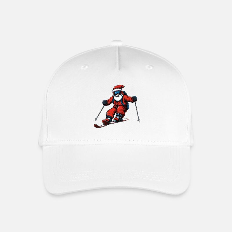 Skifahrer Weihnachten - Kinder Bio Basecap - Weiß