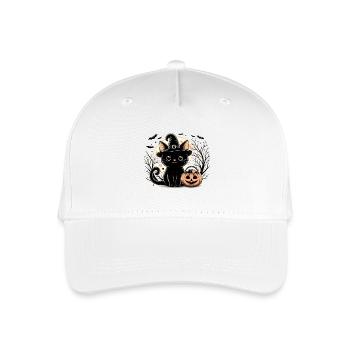 Chaton noir mignon sorcière halloween - Casquette de baseball bio Enfant - blanc - Devant