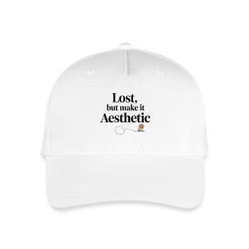 Verlorenes, aber ästhetisches GIS-Karten-Pin-Design - Kinder Bio Basecap - Weiß - Vorne