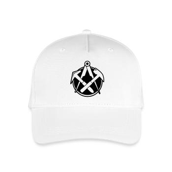 Roofer Logo - Organic Kids’ Baseball Cap - white - Front