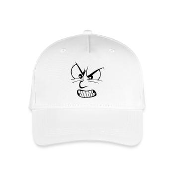 Wut / wütend / Zorn / furious - Kinder Bio Basecap - Weiß - Vorne
