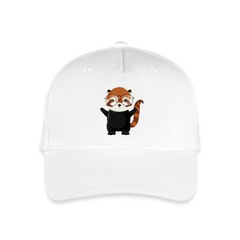 witziger roter Panda Bär mit Nerd Brille - Kinder Bio Basecap - Weiß - Vorne