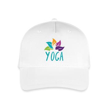 Vibrant Lotus Yoga Embrace - Organic Kids’ Baseball Cap - white - Front