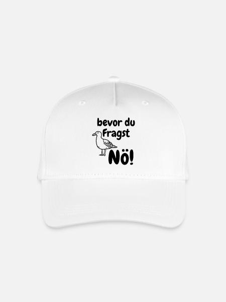 bevor du Fragst Nö!! Spruch Möwe Lustig - Kinder Bio Basecap - Weiß