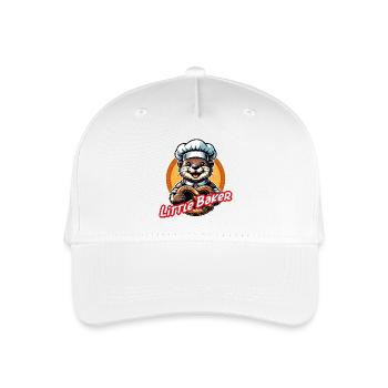 lustiger kleiner Otter mit Bäckermütze und Brezel - Kinder Bio Basecap - Weiß - Vorne
