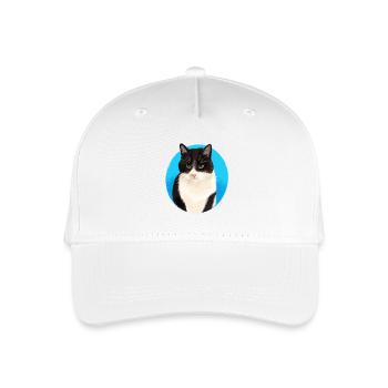 Schwarz-Weiß-Katze - Kinder Bio Basecap - Weiß - Vorne