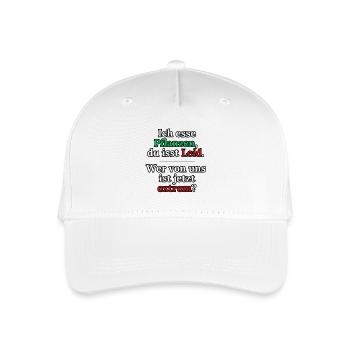 Wer ist jetzt extrem? Veganes Statement - Kinder Bio Basecap - Weiß - Vorne
