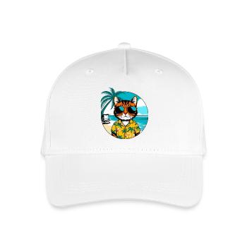 Cat on the beach - Organic Kids’ Baseball Cap - white - Front