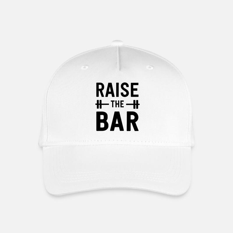 Raise The Bar Motivational Gym Zitat - Kinder Bio Basecap - Weiß