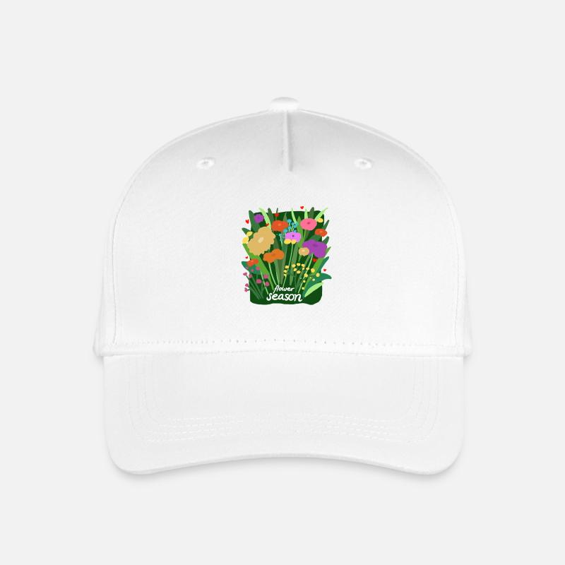 Saison des fleurs - Conception de la nature fleurie colorée - Casquette de baseball bio Enfant - blanc