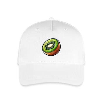Helle Kiwi-Scheibe - Kinder Bio Basecap - Weiß - Vorne