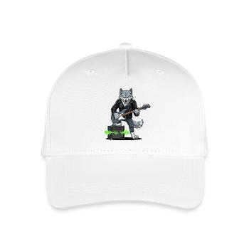 Rockerwolf with leather jacket - Organic Kids’ Baseball Cap - white - Front