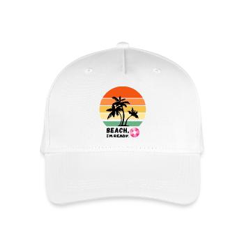 Palm trees over sunset on the beach - holidays - Organic Kids’ Baseball Cap - white - Front