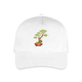 Fantasievoller Bonsai mit leuchtenden Details - Kinder Bio Basecap - Weiß - Vorne