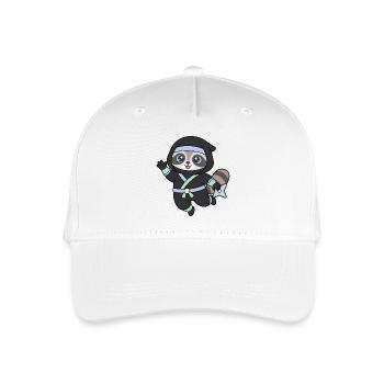 Ninja raccoon in ninja outfit - Organic Kids’ Baseball Cap - white - Front