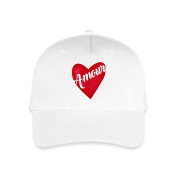 Liebesrotes Herz – Liebesgeschenk - Kinder Bio Basecap - Weiß - Vorne