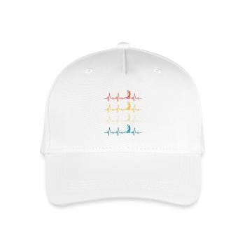Basketball Retro Heartbeat Basketball Player - Organic Kids’ Baseball Cap - white - Front
