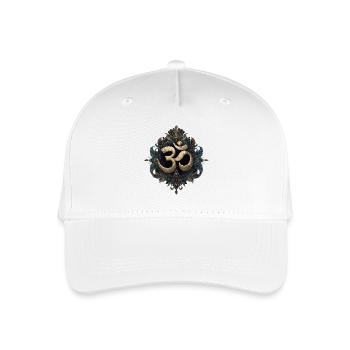 Goldenes Om Symbol mit kunstvollem Ornament - Kinder Bio Basecap - Weiß - Vorne