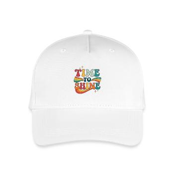 Time to Shine Retro Rainbow - Organic Kids’ Baseball Cap - white - Front