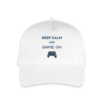 Keep Calm And Game On - Kinder Bio Basecap - Weiß - Vorne