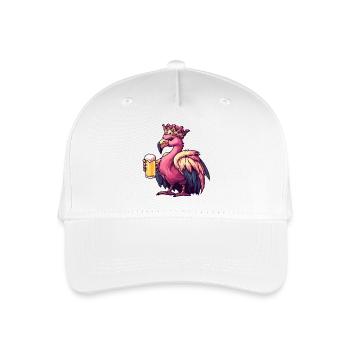 Flamingo Beer King - Organic Kids’ Baseball Cap - white - Front