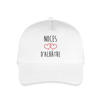 Alabaster-Hochzeit 75 Jahre Ehe - Kinder Bio Basecap - Weiß - Vorne