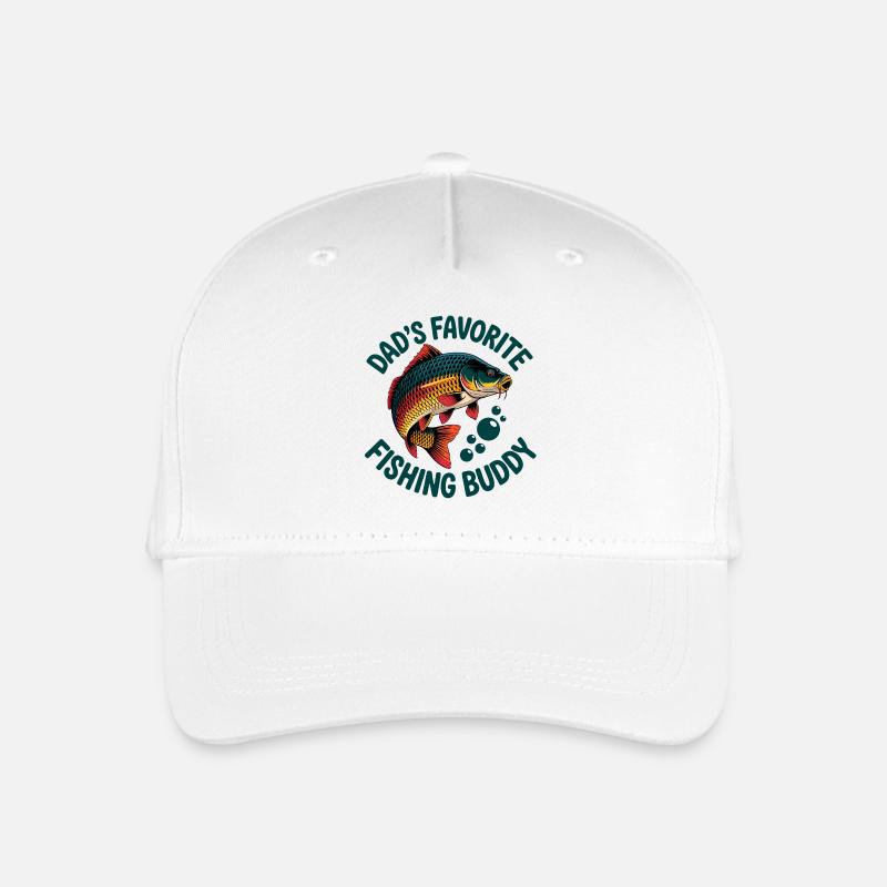 Angeln mit Papa - Kinder Bio Basecap - Weiß
