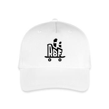 Roller Board Factory Logo Black - Organic Kids’ Baseball Cap - white - Front