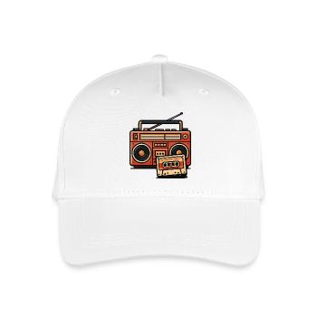 Retro boombox and cassette - Organic Kids’ Baseball Cap - white - Front