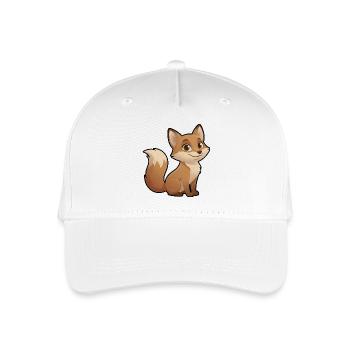 Warmer Cartoon-Fuchs - Kinder Bio Basecap - Weiß - Vorne