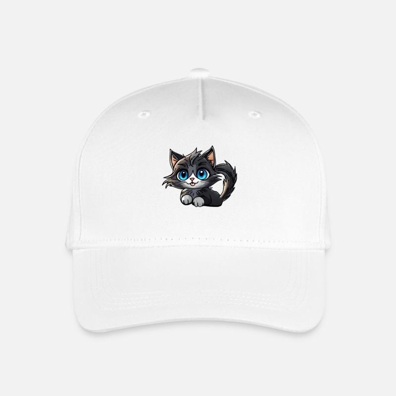 Black Cat - Kinder Bio Basecap - Weiß