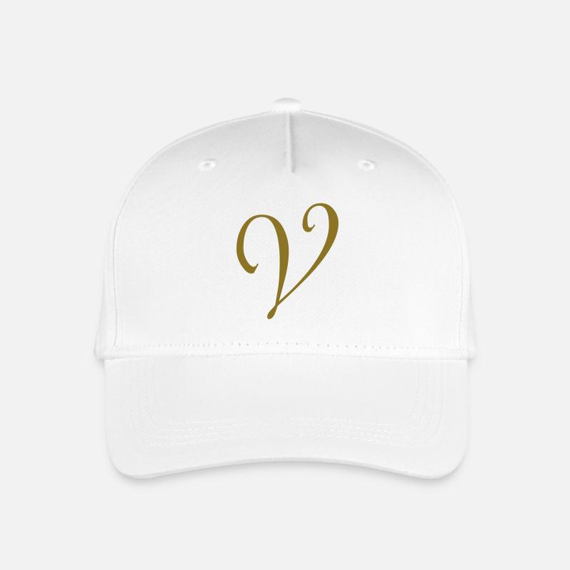 Buchstabe V - Kinder Bio Basecap - Weiß