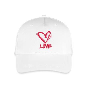 Ich liebe I heart love Grunge Stil Herzen für - Kinder Bio Basecap - Weiß - Vorne