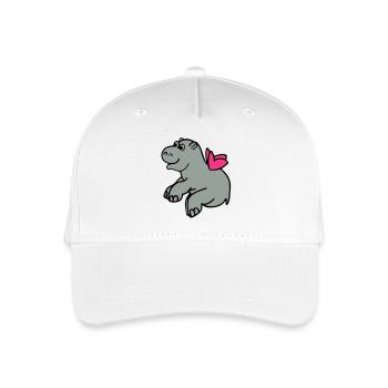 Fliegendes Nilpferd - Kinder Bio Basecap - Weiß - Vorne