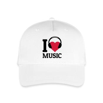 I love Music - Kinder Bio Basecap - Weiß - Vorne