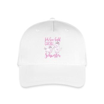 Ich bin bald große Schwester Einhorn - Kinder Bio Basecap - Weiß - Vorne