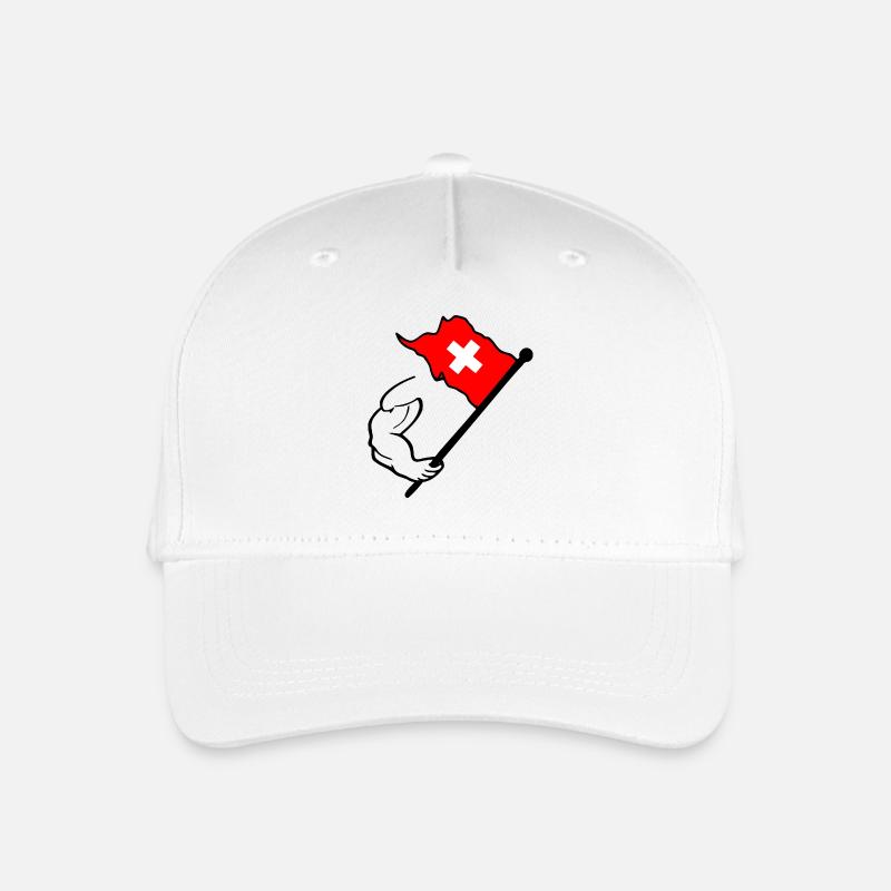 Schweiz Flagge - Kinder Bio Basecap - Weiß