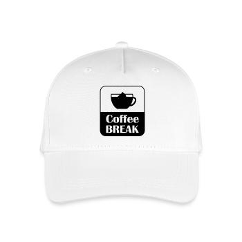 Coffee Break Pause Spruch Design - Kinder Bio Basecap - Weiß - Vorne