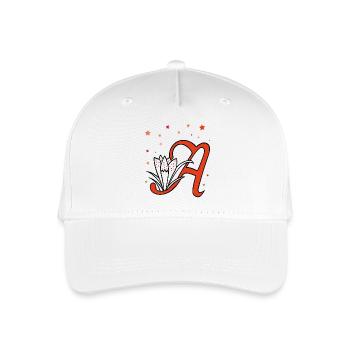 Lettre, initiale, fleur - Casquette de baseball bio Enfant - blanc - Devant