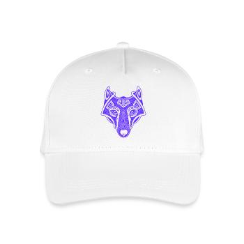 Viking Wolf lila transparent Fenrir mythologisch - Kinder Bio Basecap - Weiß - Vorne
