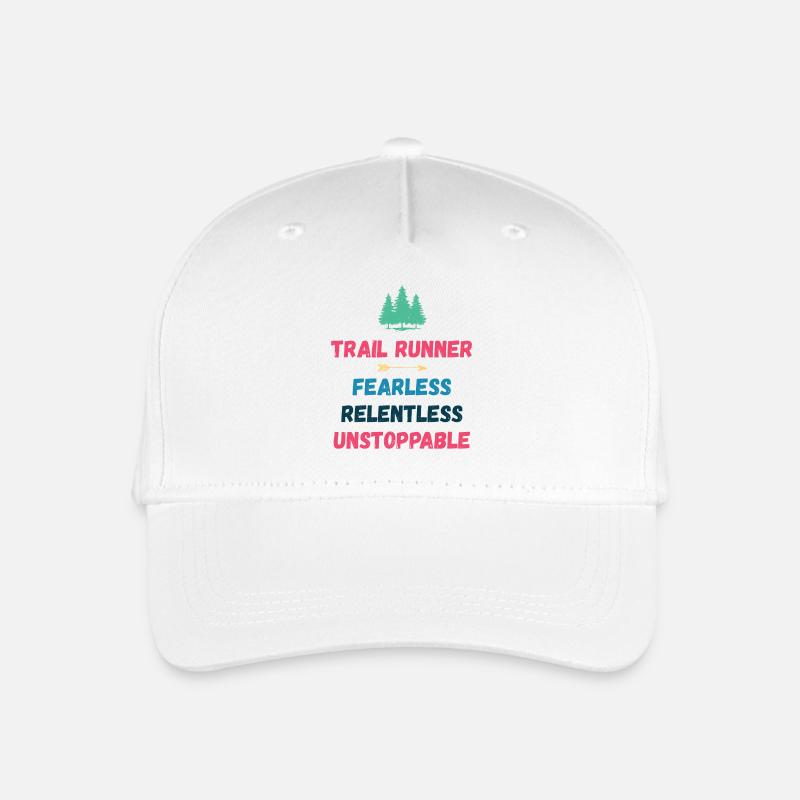 Trail Runner - Fearless. Relentless. Unstoppable. - Organic Kids’ Baseball Cap - white
